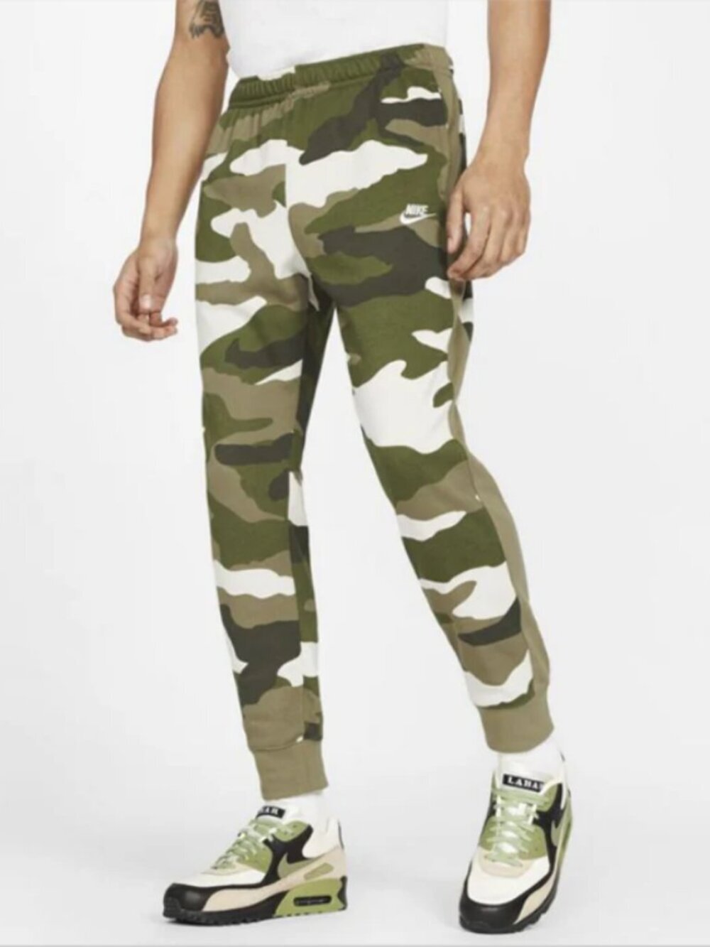 Nike NSW Camo Club Pullover Hoodie Full Zip & Joggers/Pants Set - CJ4539-222 - Picture 4 of 9